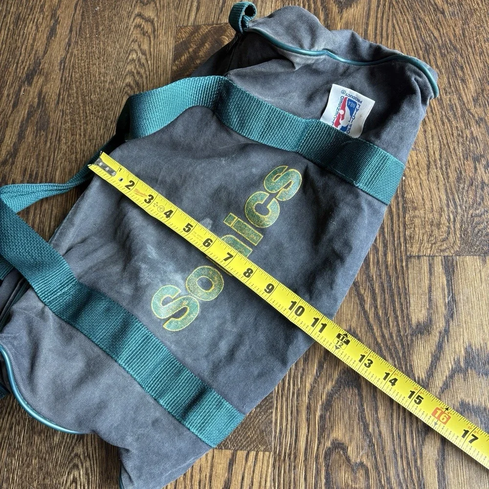Vintage 80s Seattle SuperSonics Canvas Duffle Bag NBA BasketBall Gym ABC RARE